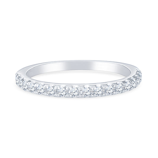 18K White Gold Straight Setting Diamond Anniversary Band