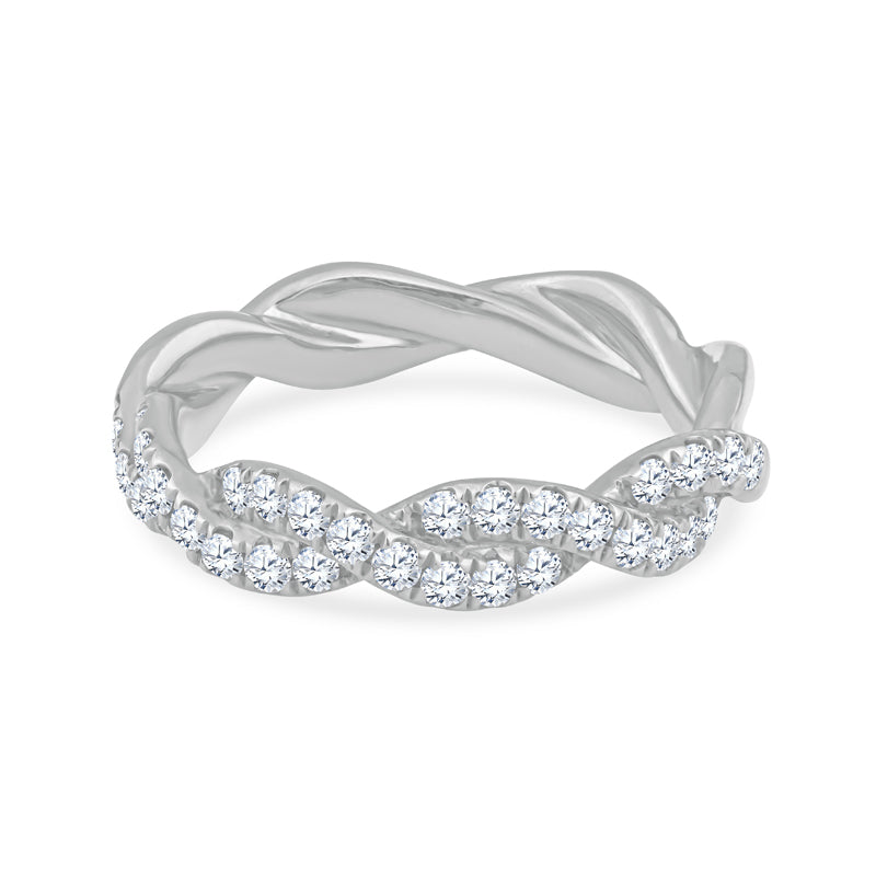 18K Yellow Gold Full Twisted Infinity Design Wedding Band