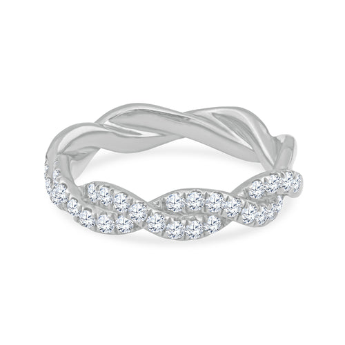 18K Yellow Gold Full Twisted Infinity Design Wedding Band