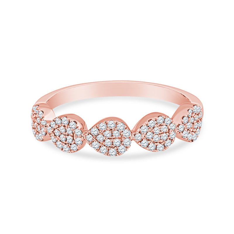 14K White Gold Wedding Band with Round Diamonds