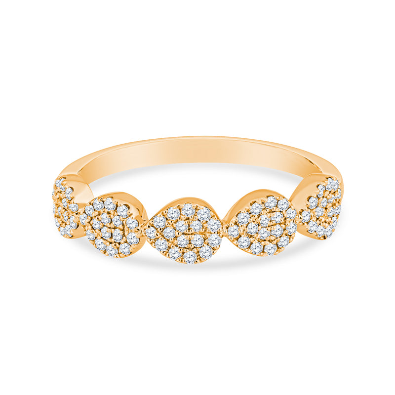 14K White Gold Wedding Band with Round Diamonds