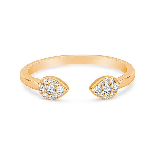 14K Rose Gold Wedding Band Adorned with Round Diamonds - A Stunning Symbol of Love