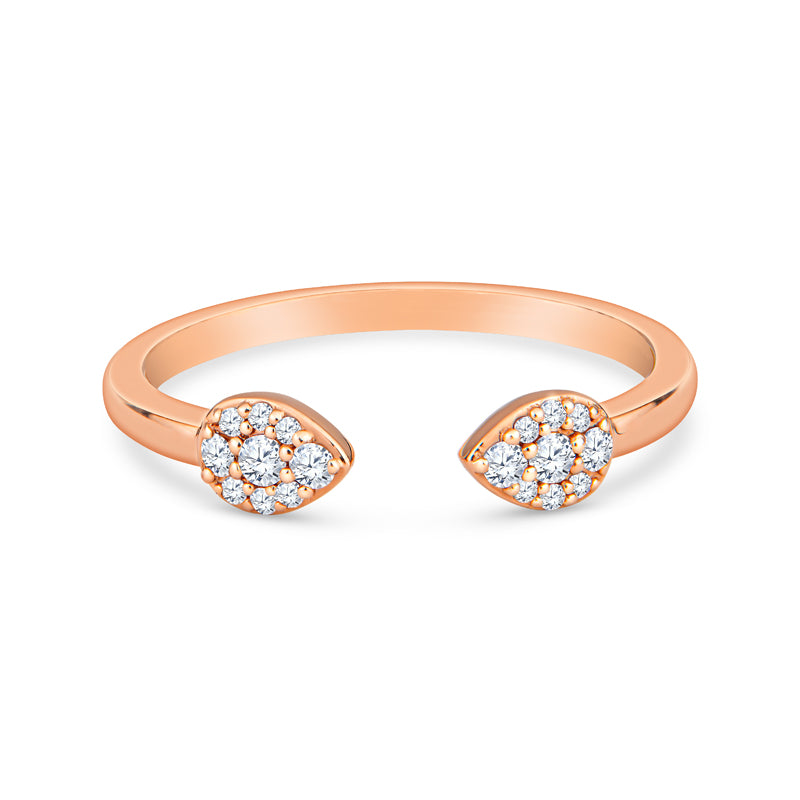 14K Rose Gold Wedding Band Adorned with Round Diamonds - A Stunning Symbol of Love