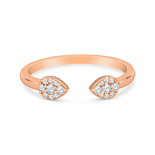 14K Rose Gold Wedding Band Adorned with Round Diamonds - A Stunning Symbol of Love