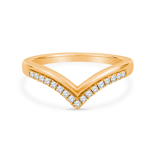 14K Rose Gold Fashion Ring With Round Diamonds