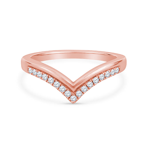14K Rose Gold Fashion Ring With Round Diamonds