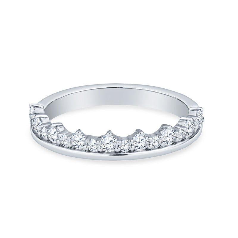 14K White Gold Spacer Diamond Wedding Band