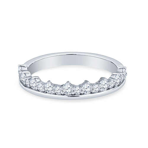 14K White Gold Spacer Diamond Wedding Band
