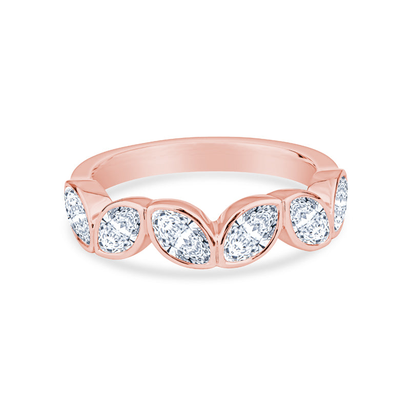 14K White Gold Marquise Diamonds Fashion Ring
