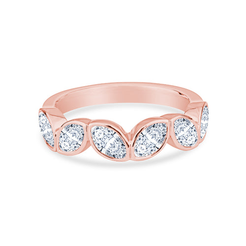 14K White Gold Marquise Diamonds Fashion Ring