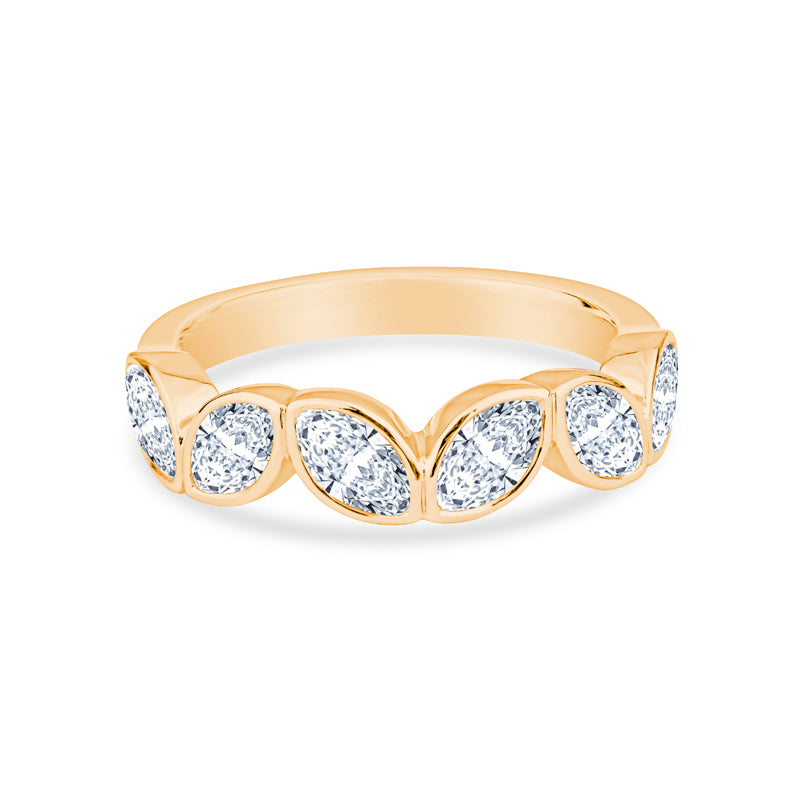 14K White Gold Marquise Diamonds Fashion Ring