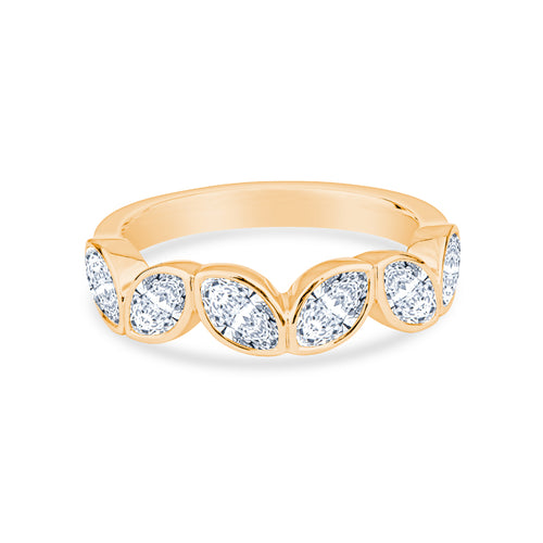 14K White Gold Marquise Diamonds Fashion Ring