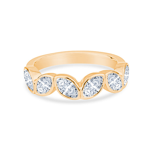 14K White Gold Marquise Diamonds Fashion Ring