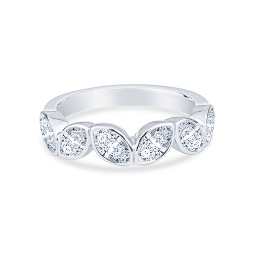 14K White Gold Marquise Diamonds Fashion Ring