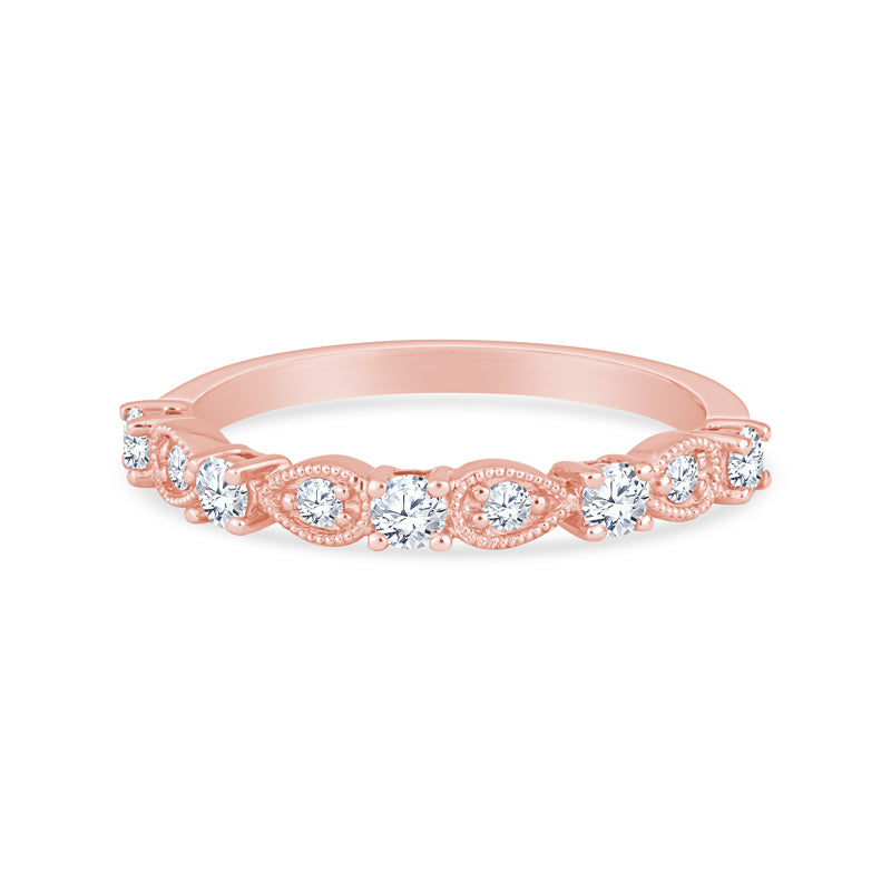 14K Yellow Gold Fashion Ring with 9 Diamonds