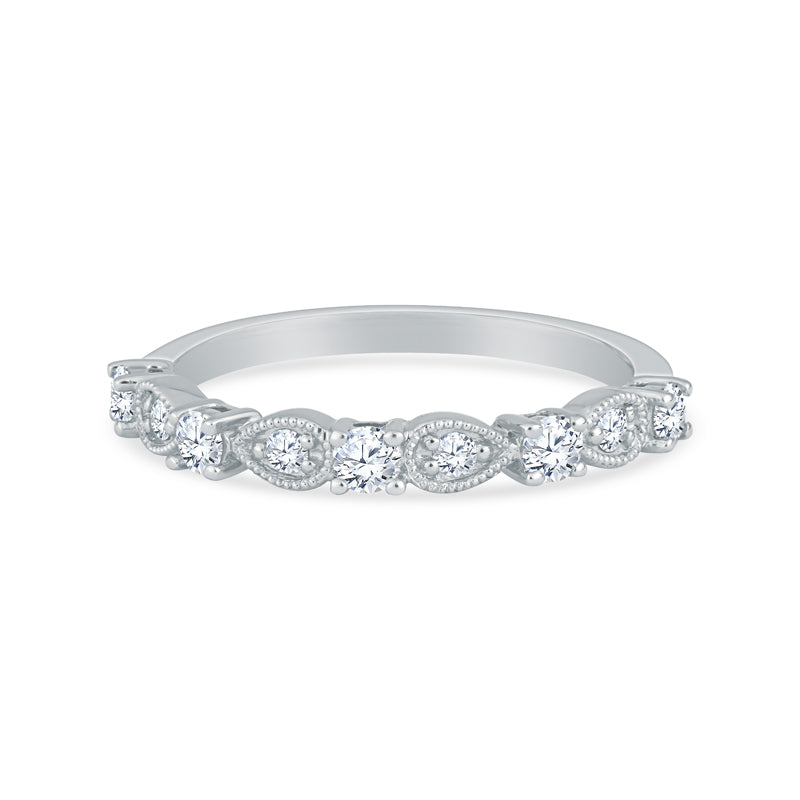 14K Yellow Gold Fashion Ring with 9 Diamonds