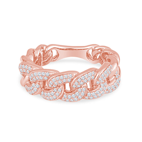 14K Yellow Cold Cuban Link Wedding Band