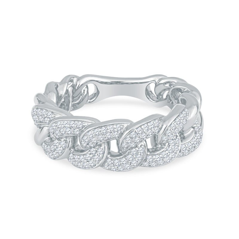 14K Yellow Cold Cuban Link Wedding Band