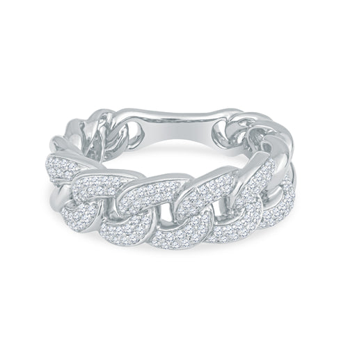 14K Yellow Cold Cuban Link Wedding Band