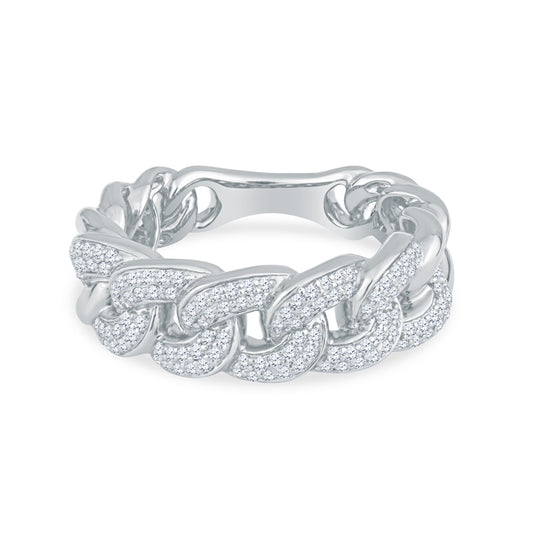 14K Yellow Cold Cuban Link Wedding Band