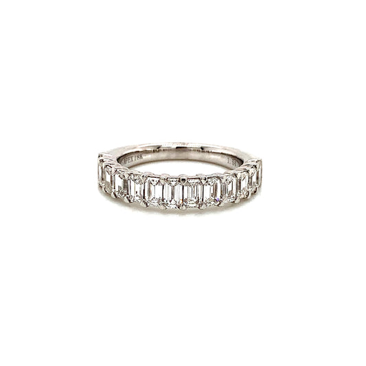 Elegant 18KW Emerald-Cut Diamond Wedding Band – 1.54 CTW of Earth-Mined Diamonds