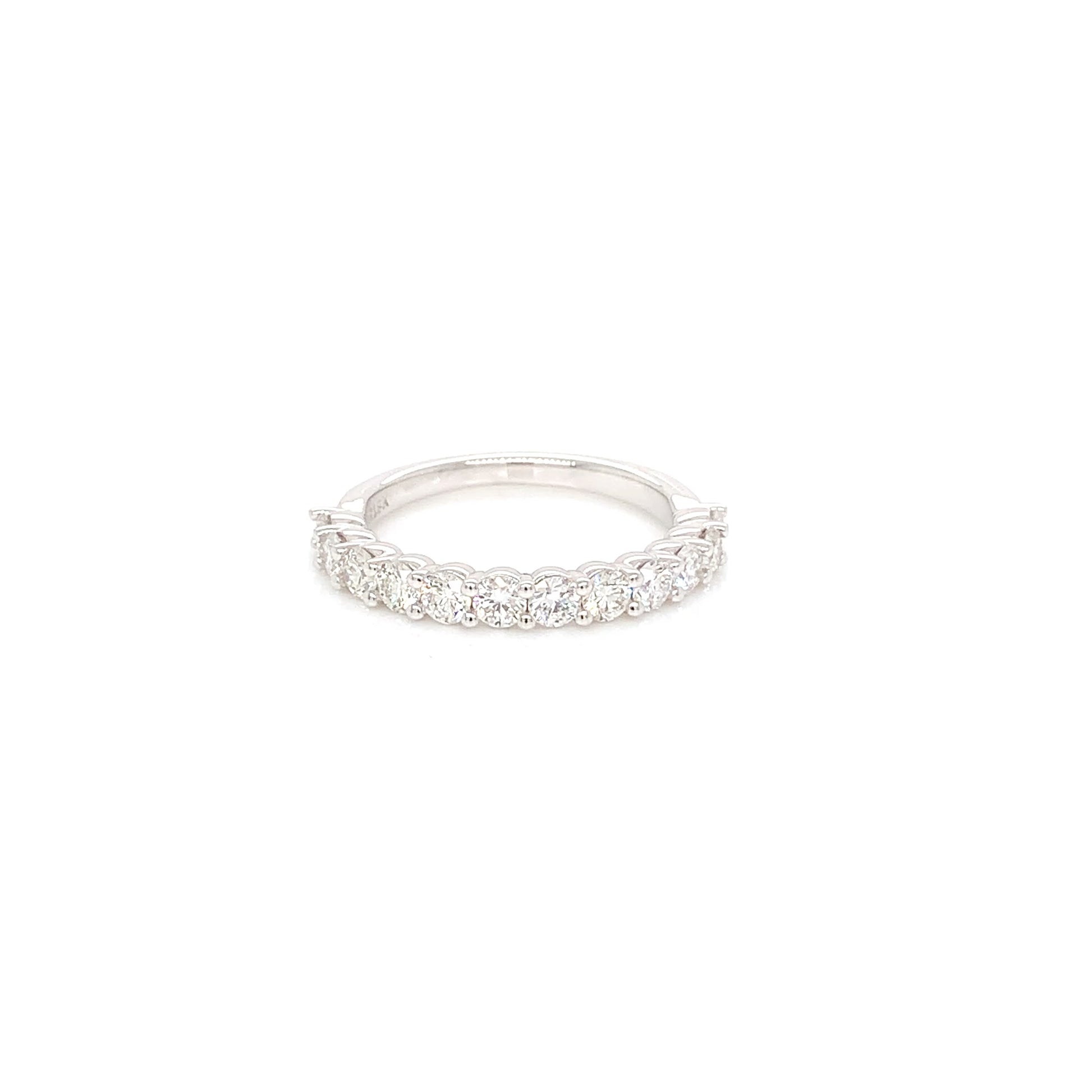 18kt White Gold Round Diamond Band 0.84ct, Size 6.25