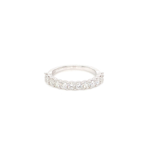 18kt White Gold Round Diamond Band 0.84ct, Size 6.25