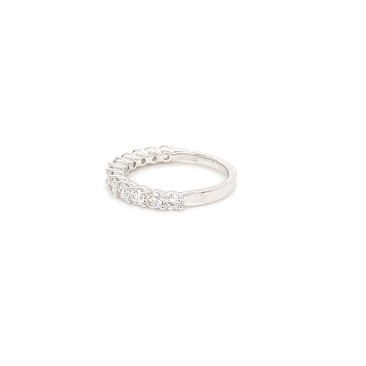 18kt White Gold Round Diamond Band 0.84ct, Size 6.25