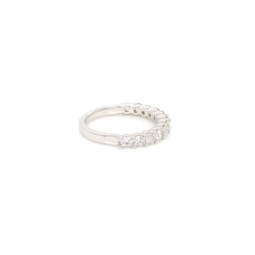 18kt White Gold Round Diamond Band 0.84ct, Size 6.25