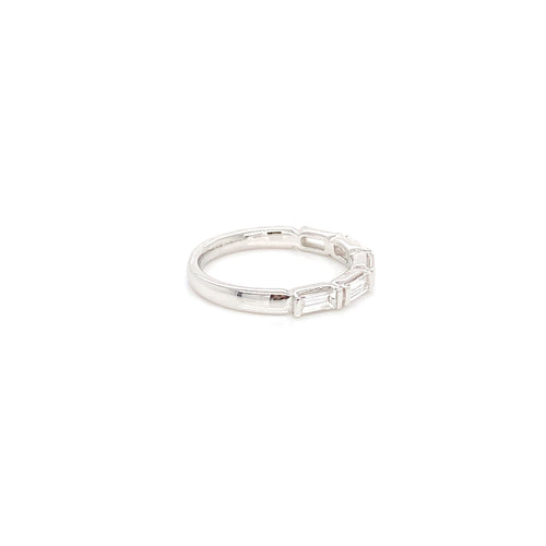 18kt White Gold East West Baguette Band with Diamonds 0.60ct, Size 5.75
