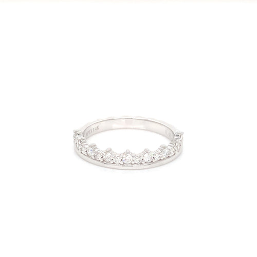 14K White Gold Diamonds Band | Elegant 0.40 CTTW Design