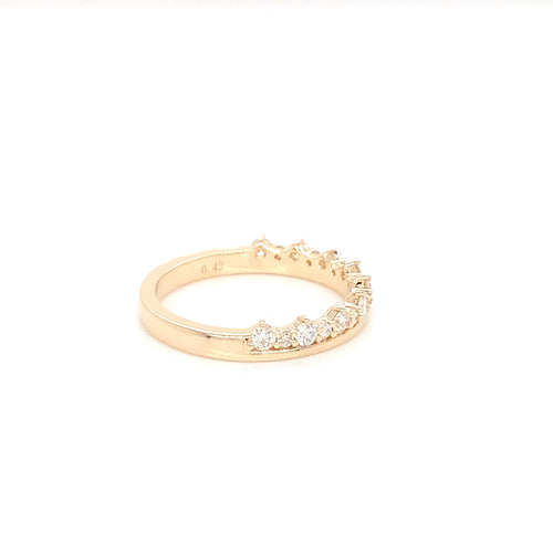 14K Yellow Diamonds Band | Elegant Gold Ring