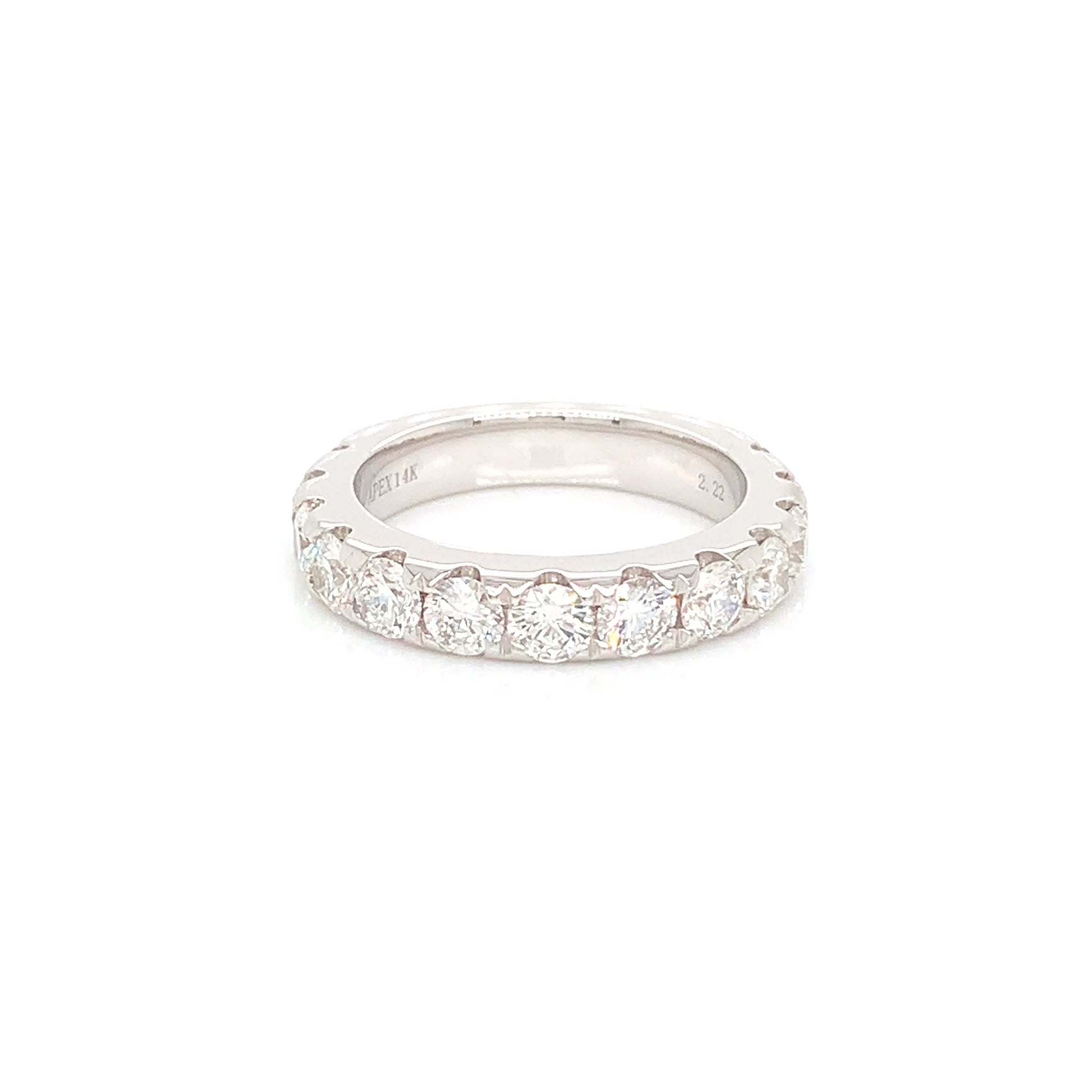 12K White Gold Diamond Band | 2.22 CTW Fine Natural Diamonds
