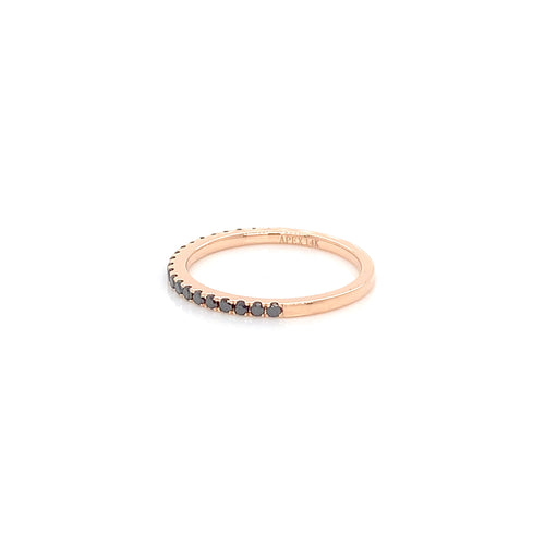 Rose Gold Black Diamond Band | 14K Natural Diamond Jewelry