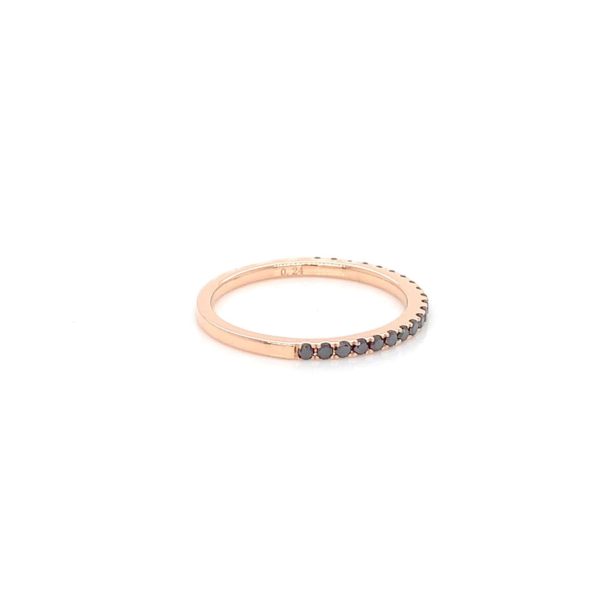 Rose Gold Black Diamond Band | 14K Natural Diamond Jewelry
