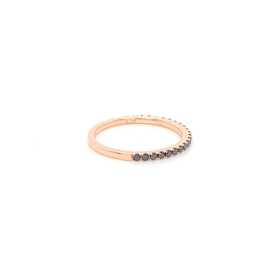 Rose Gold Black Diamond Band | 14K Natural Diamond Jewelry