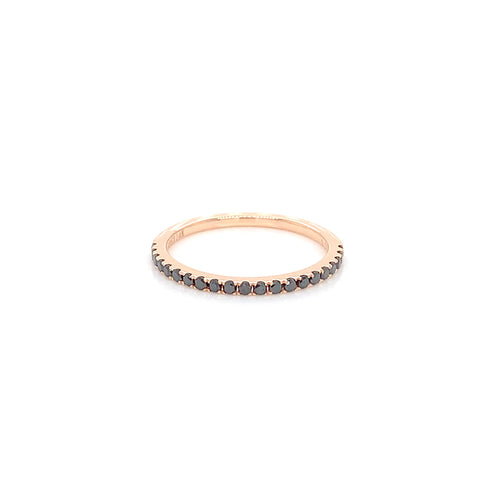 Rose Gold Black Diamond Band | 14K Natural Diamond Jewelry