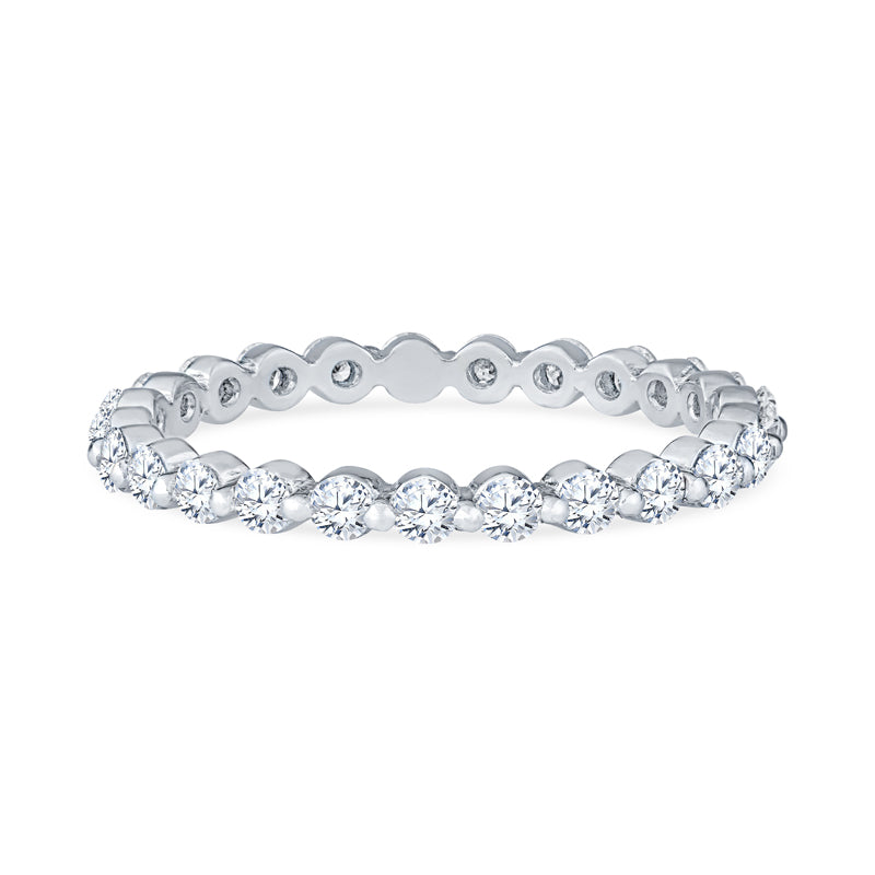 14K White Gold Shared Prong Diamond Eternity Band