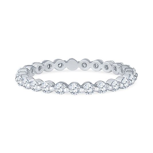 14K White Gold Shared Prong Diamond Eternity Band