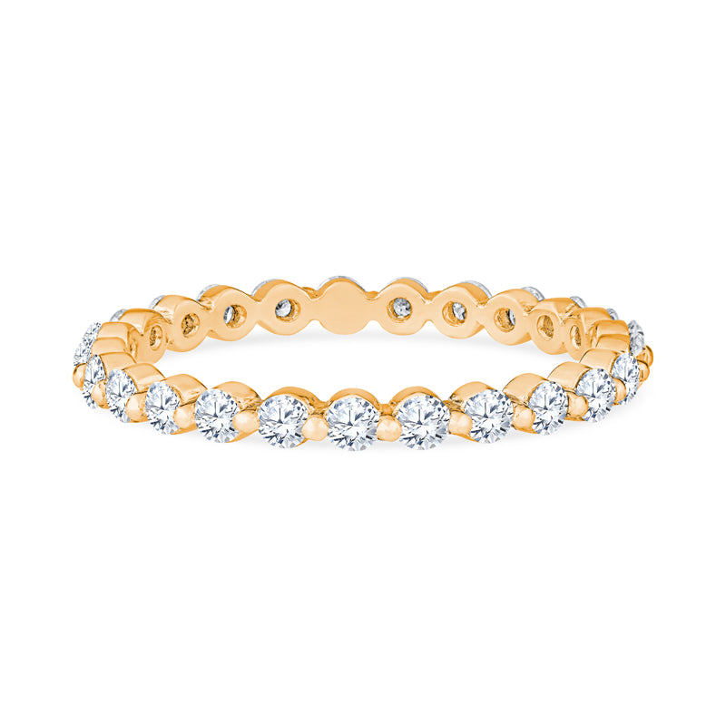14K Yellow Gold Shared Prong Diamond Stackable Eternity Band