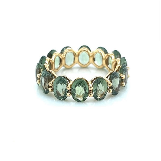 18K Green Sapphire Eternity Band