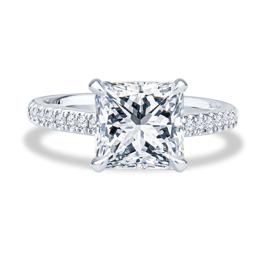 18K White Gold Ballad Bridal Wedding Set Princess Diamond Engagement Ring