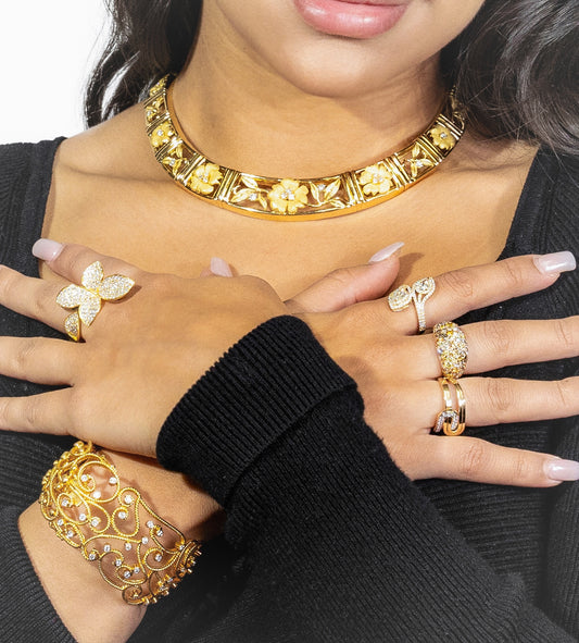 Yellow Gold Double Halo Pear Shaped Ring