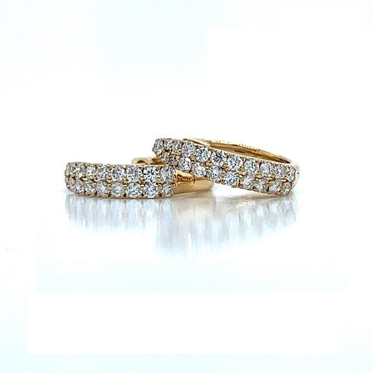 18K Yellow Gold Elegant Huggies with 0.39 CTW Diamonds