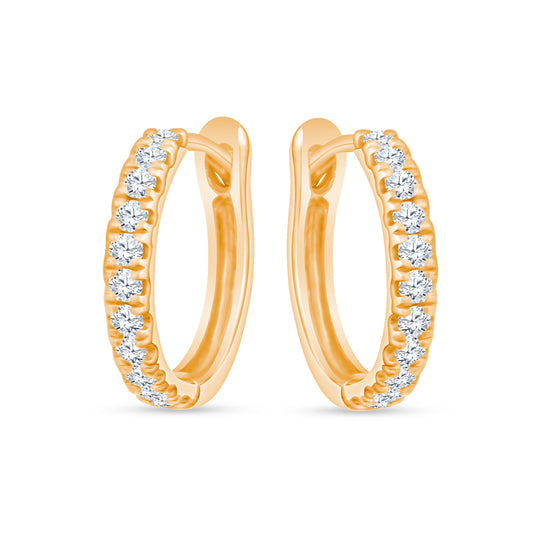18K Yellow Gold Huggies Illuminated by Radiant Diamonds