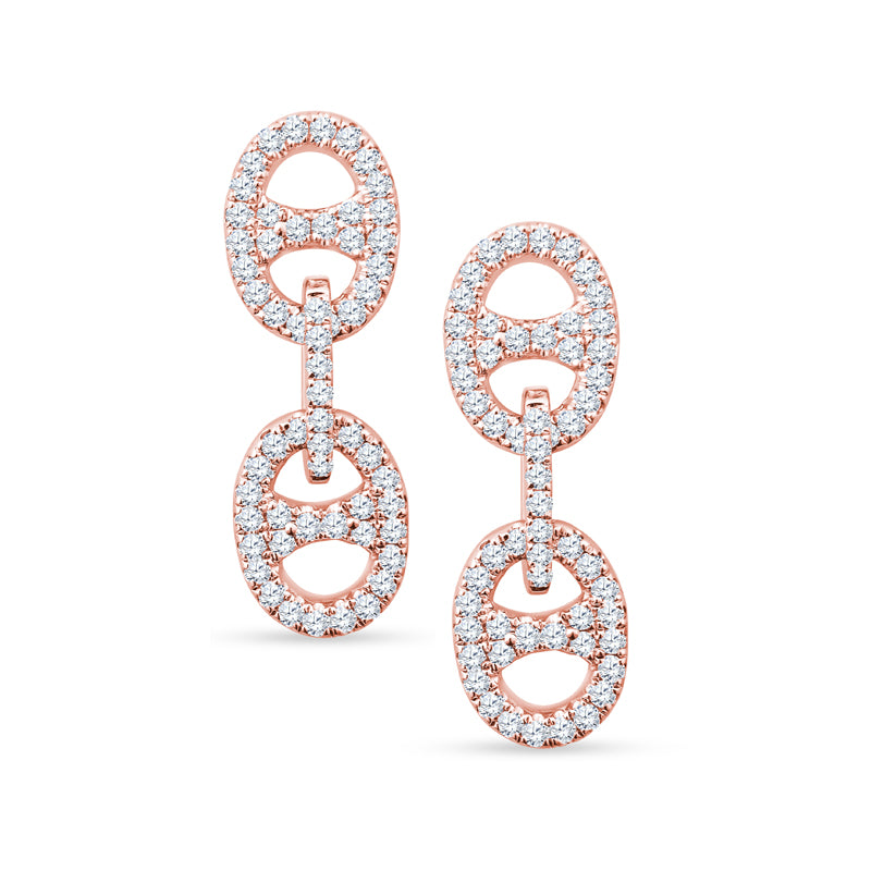 Modern Muse: Two-Link Brilliance - Diamond Dangles in 18K White Gold