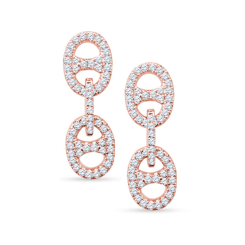 Modern Muse: Two-Link Brilliance - Diamond Dangles in 18K White Gold