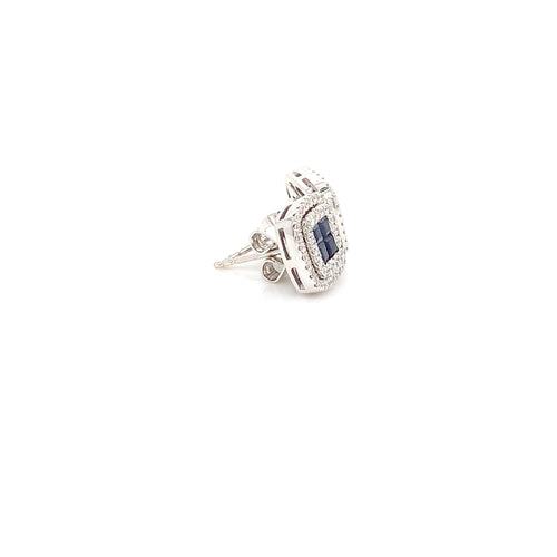 18kt White Gold Diamond Sapphire Earrings – 0.43ct / 0.63ct