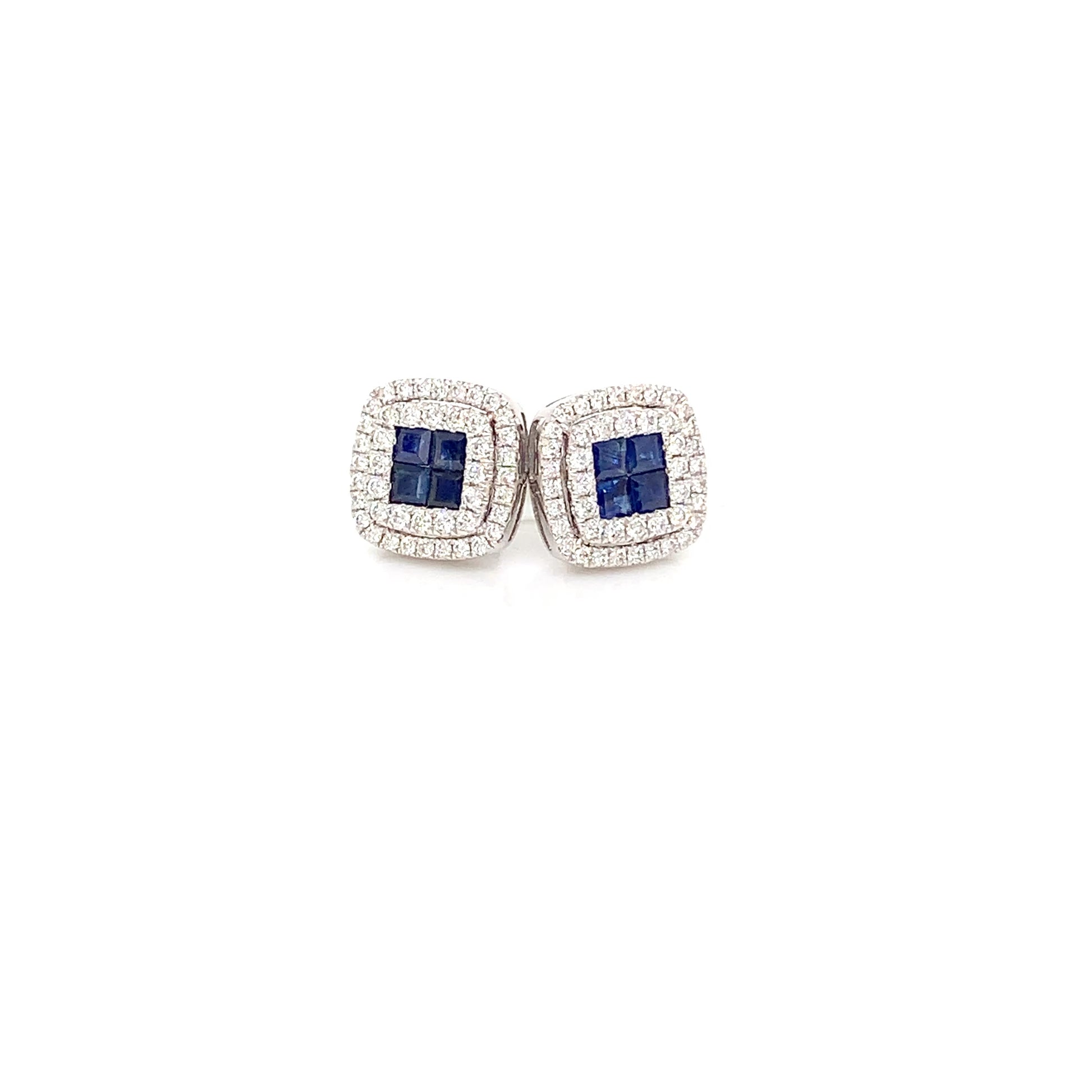 18kt White Gold Diamond Sapphire Earrings – 0.43ct / 0.63ct