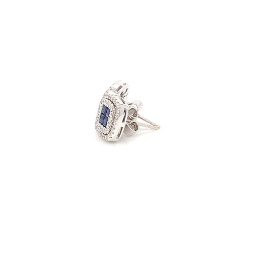 18kt White Gold Diamond Sapphire Earrings – 0.43ct / 0.63ct